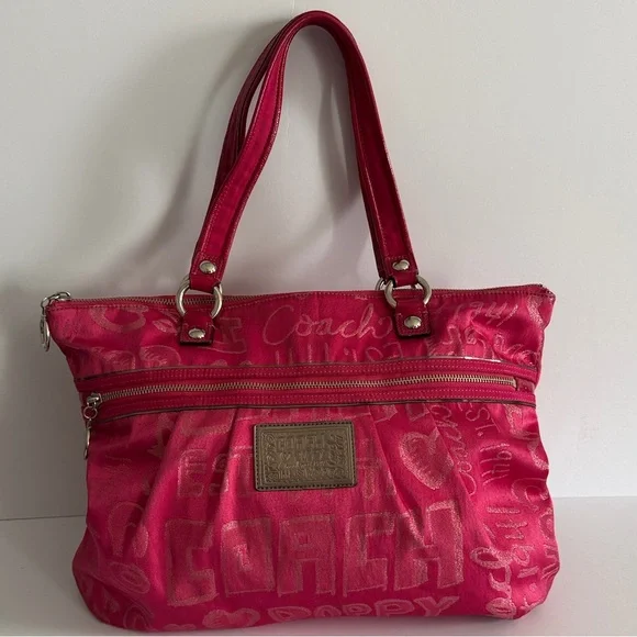 Coach Poppy Storypatch Limited Edition Hot Pink Tote - Picture 1 of 16
